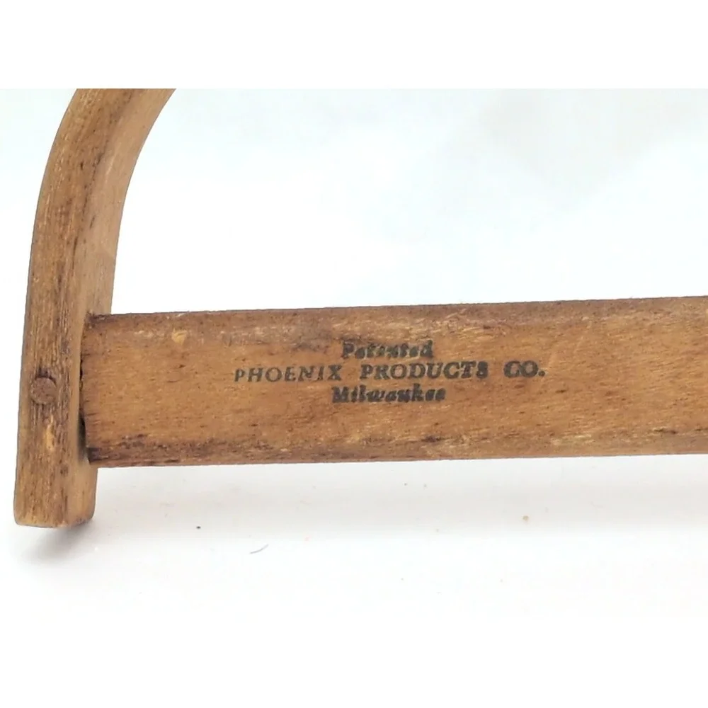 VTG Phoenix Wooden Hanger 1940s THE KLEINHANS CO Buffalo Clothier New York NY